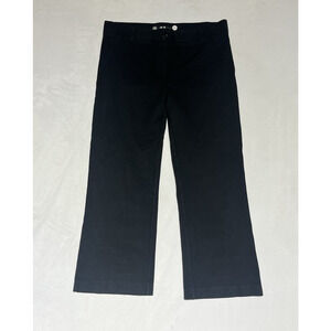 Betabrand Straight Wide Leg Pants Womens XL Black Pull On Crop - Broken Button